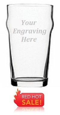 Nonic 1 Pint Beer Glass  - Inc. FREE TEXT Engraving!<</em>